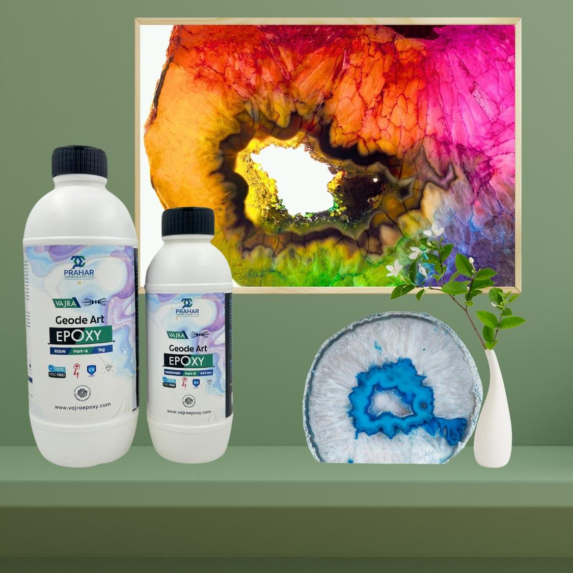 geode resin art materials