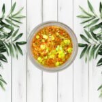 yellow glitter shade